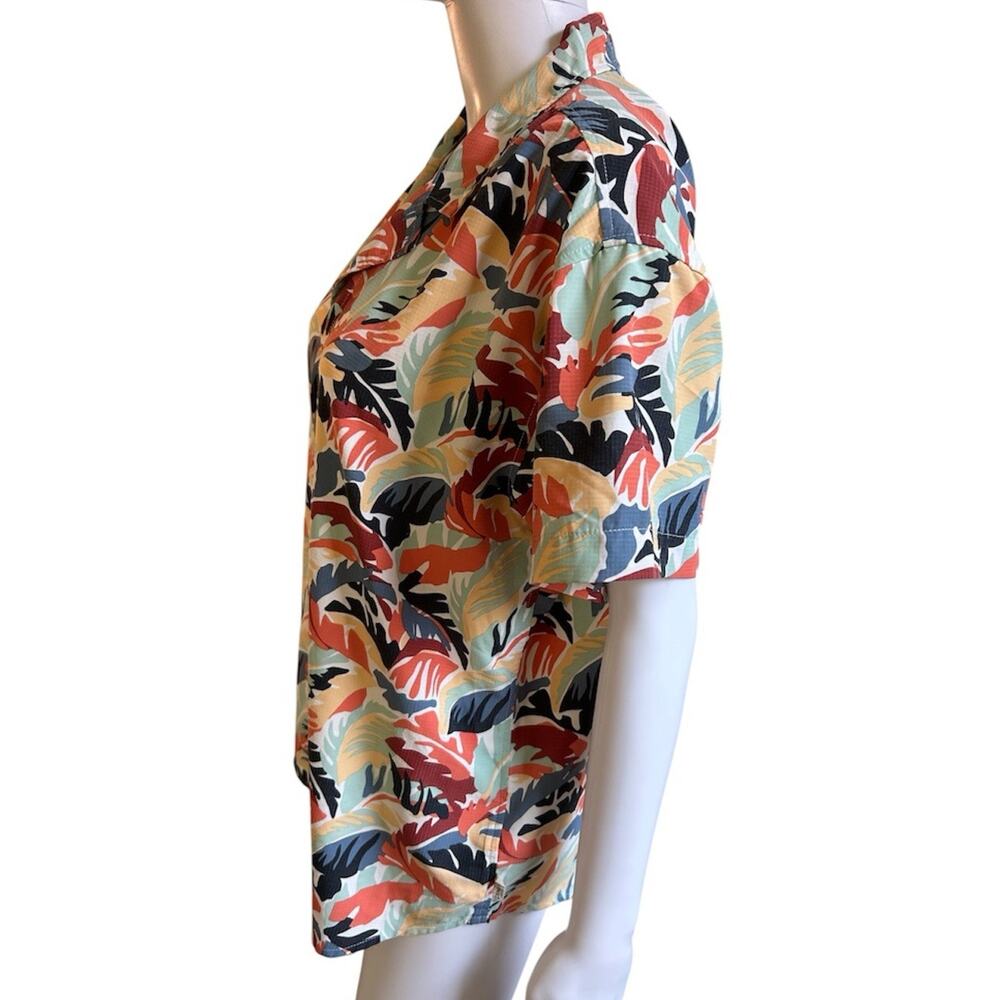 ExOfficio Insect Shield Travel Shirt Women L Tropical Floral Hiking Short Sleeve - Picture 4 of 12